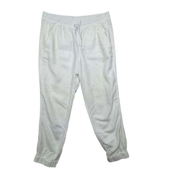 J. Crew  Women's White Seaside Jogger Pants Style Tie Waist G4611 Size 4 - Picture 1 of 8